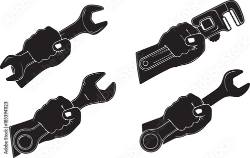Car or motorcycle repair parts vector objects