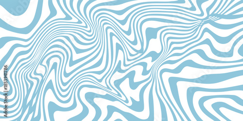 Blue and beige diagonal wavy lines seamless pattern. Simple vector abstract liquid stripes background. Funky groovy texture with diagonal waves, fluid shapes, flow. Stylish repeated decorative design