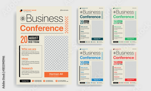 Online Business Conference corporate flyer template	