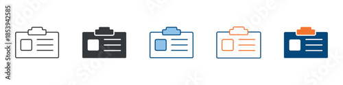 Id Card Icon Set Multiple Style Collection 