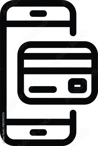 Smartphone with credit card icon for online payment