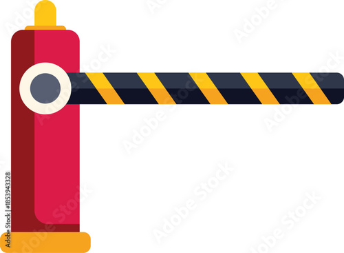 Automatic boom barrier blocking access to private parking lot or restricted area