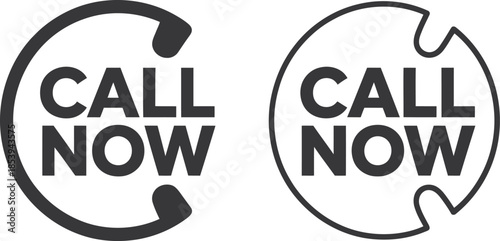 Call now logos with phone icons