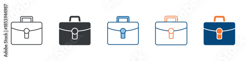 Briefcase Icon Set Multiple Style Collection 