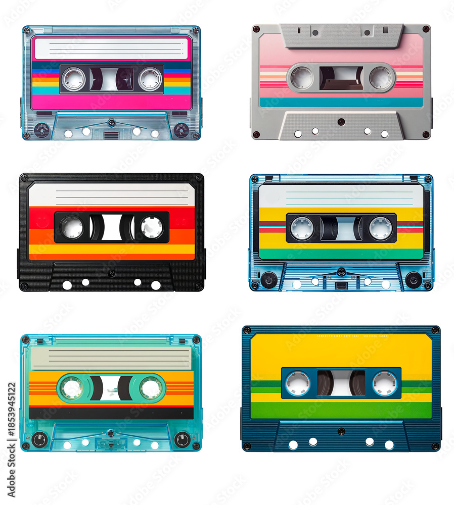 Fototapeta premium audio cassette tape isolated on transparent background