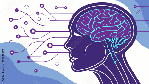 Woman silhouette vector face profile with spring flower illustration for fashion design and beauty art