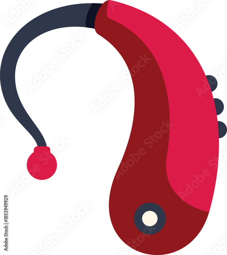 Red hearing aid device improving hearing ability and facilitating communication