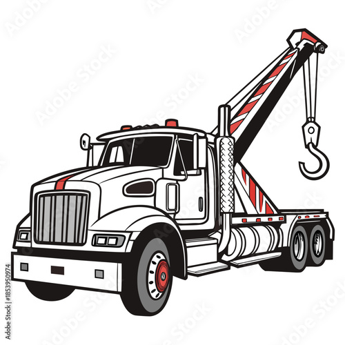 Heavy duty tow truck ready for action