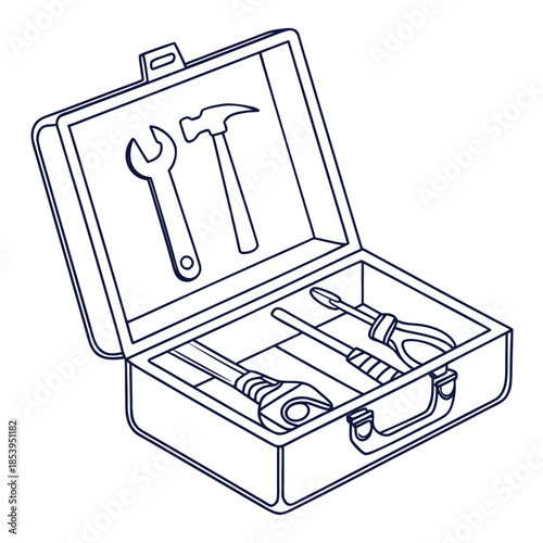 Open toolbox with tools