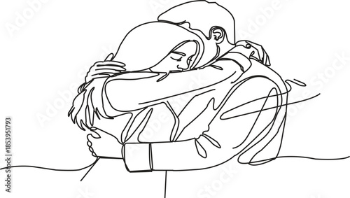 A heartfelt embrace showing love, comfort, and deep connection between two individuals
