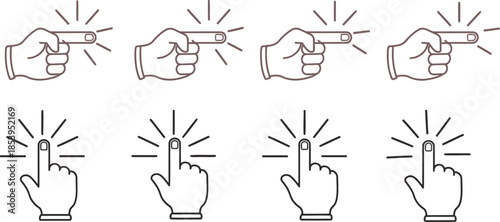 Digital Technology Mouse Click Cursor Gray Arrow Icons Collection