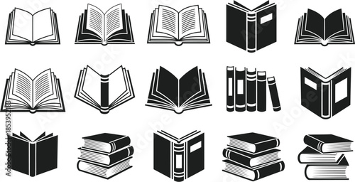 Open Book Icon Illustration for School Study Library and Academic Education