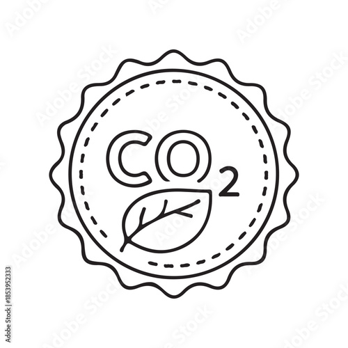 Carbon neutral badge with a leaf icon, symbolizing environmental sustainability and eco-friendliness
