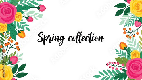 Spring Collection Marketing Background with Modern Typography and Copy Space
