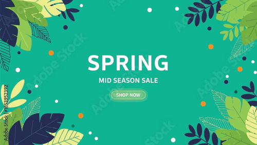 Colorful Spring Season Advertising Banner for Business Promotion