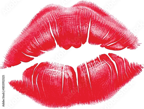 red lips isolated on white