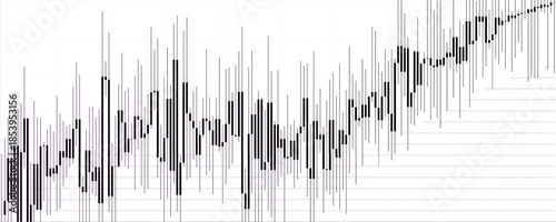 Financial Growth Fintech Analytics Rise Profit Business Up Chart, Stock Candle Development Invest, Heart Pulse Diagram, Earthquake Amplitude Visual Graphic for Presentation. Vector Illustration