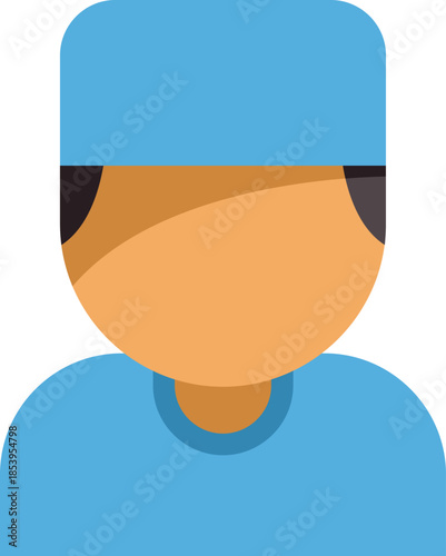 Simple and colorful vector illustration of a male nurse wearing scrubs smiling