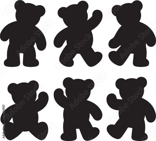 Charming Teddy Bear Silhouettes Collection