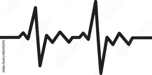 Heartbeat Rhythm Line Art