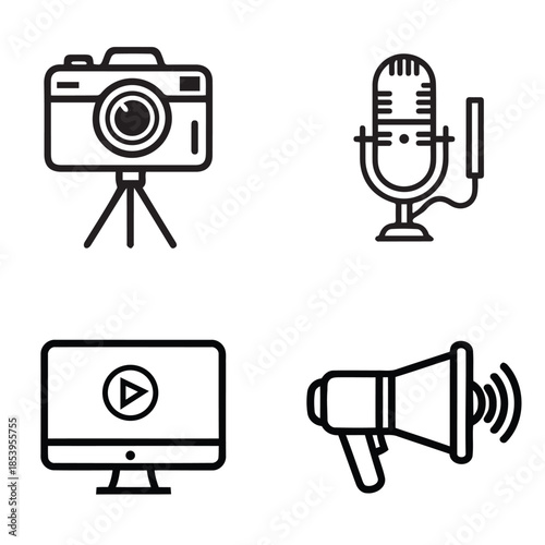 Multimedia and communication icons