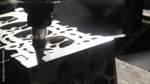 The cylinder head is carefully prepared and machined for high-performance engine tuning and reliability.