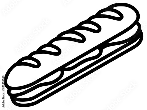 Submarine sandwich baguette illustration