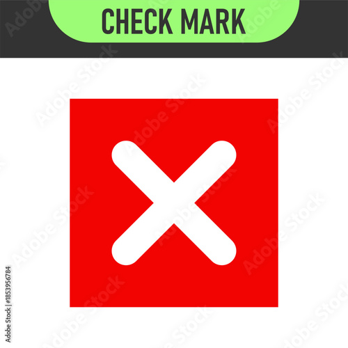 check mark icon button set. check box icon with right and wrong buttons and yes or no checkmark icons in green tick box and red cross. vector illustration	