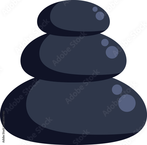 Stack of black zen stones representing balance and mindfulness