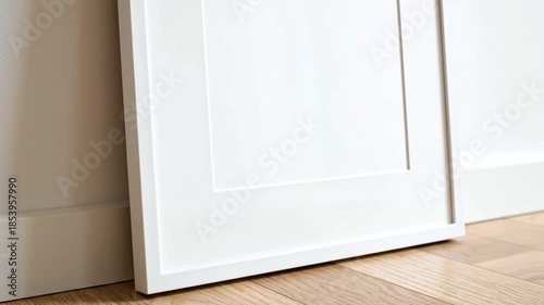 Blank White Frame Leaning Against Wall