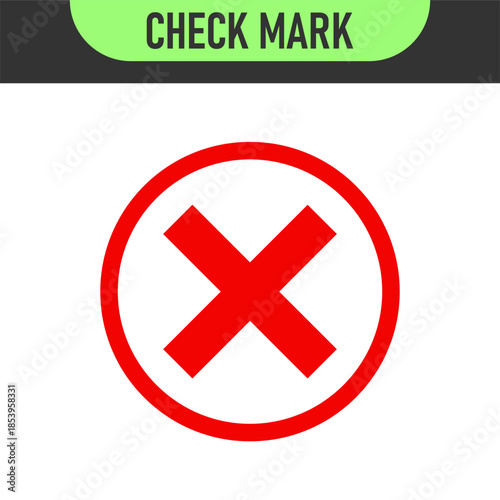 check mark icon button set. check box icon with right and wrong buttons and yes or no checkmark icons in green tick box and red cross. vector illustration	
