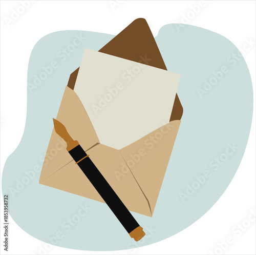 envelope containing letter and pen
