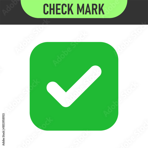check mark icon button set. check box icon with right and wrong buttons and yes or no checkmark icons in green tick box and red cross. vector illustration	