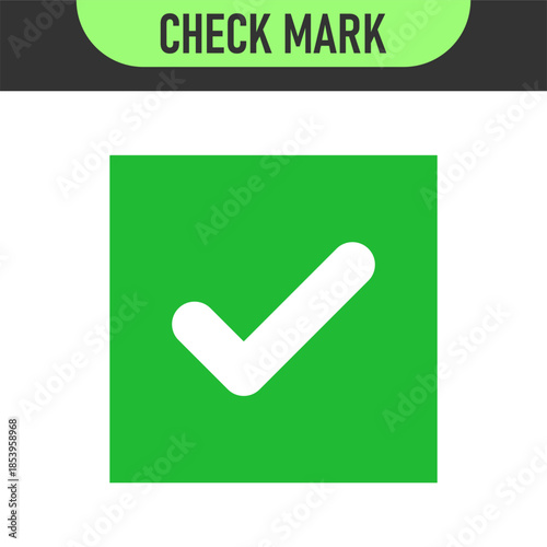 check mark icon button set. check box icon with right and wrong buttons and yes or no checkmark icons in green tick box and red cross. vector illustration	