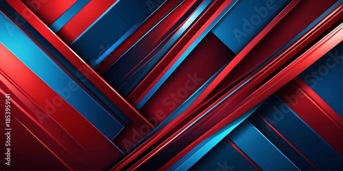 Modern abstract red and blue linear background with strong movement and visual intensity