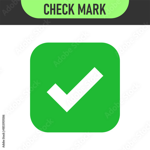 check mark icon button set. check box icon with right and wrong buttons and yes or no checkmark icons in green tick box and red cross. vector illustration	