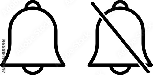 通知ベルのオンとオフを示すシンプルなアイコン