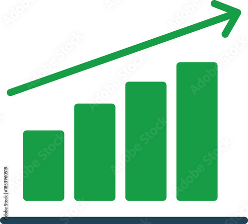 Growth icon set. Containing arrow up and down, growing graph, business Bar chart icons. Ascending and descending schedule. Business infographics. Statistic data, charts, vector