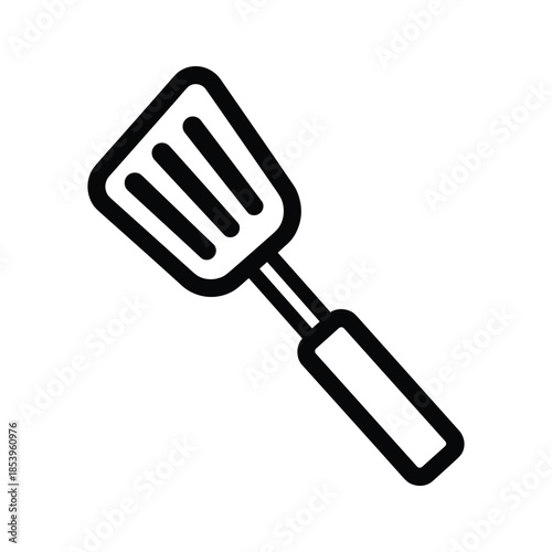 Black and white illustration of a spatula