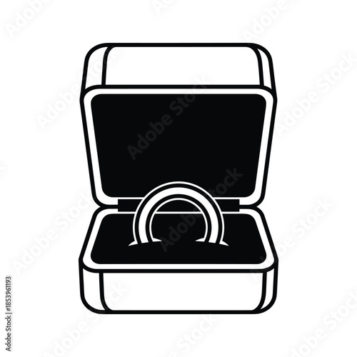 Engagement ring in jewelry box