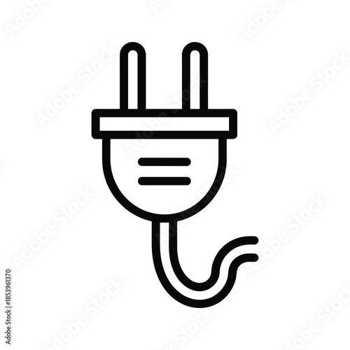 Electric Plug Icon Simple Design