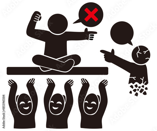 Echo Chamber and Blocking Vector Pictogram – Social Media Exclusion Concept