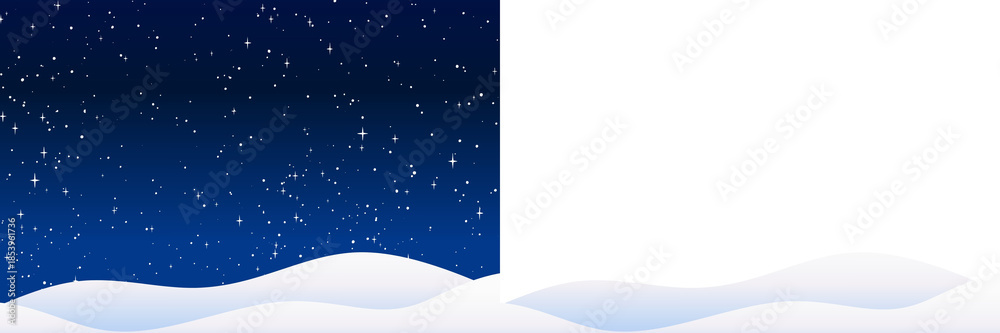 Fototapeta premium Stars sky with snow, vector illustration of a christmas background