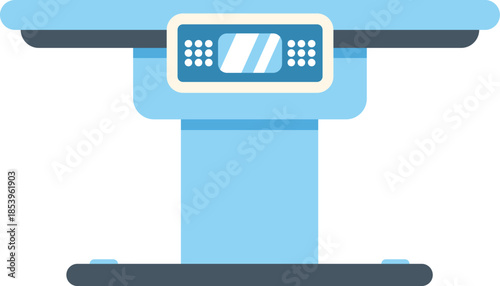Medical examination table standing in a clinic room, waiting for the next patient