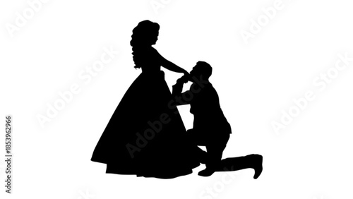 Vector illustration a man propose to woman