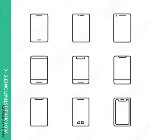 Smartphone Icons. Thin Line Symbol Elements Collection.
