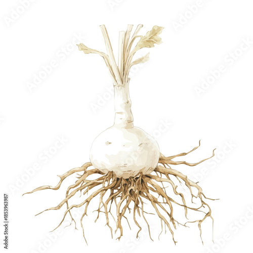 Watercolor_style_painting_of_a_marshmallow_root, A vectorized, Hand-painted style, vector set available in EPS An Elegant watercolor painting design collection
