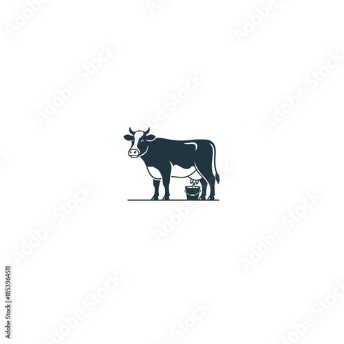 Silhouette of a cow graphic illustration vector.