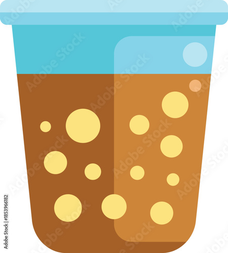 Boba tea in a plastic cup with a blue lid is a refreshing beverage enjoyed worldwide