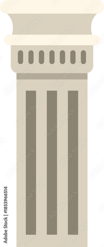 Naklejka premium Fluted column featuring a decorative capital, embodying classical architectural style